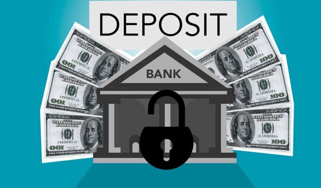 Bank deposit illustration representing NRI fixed deposit options